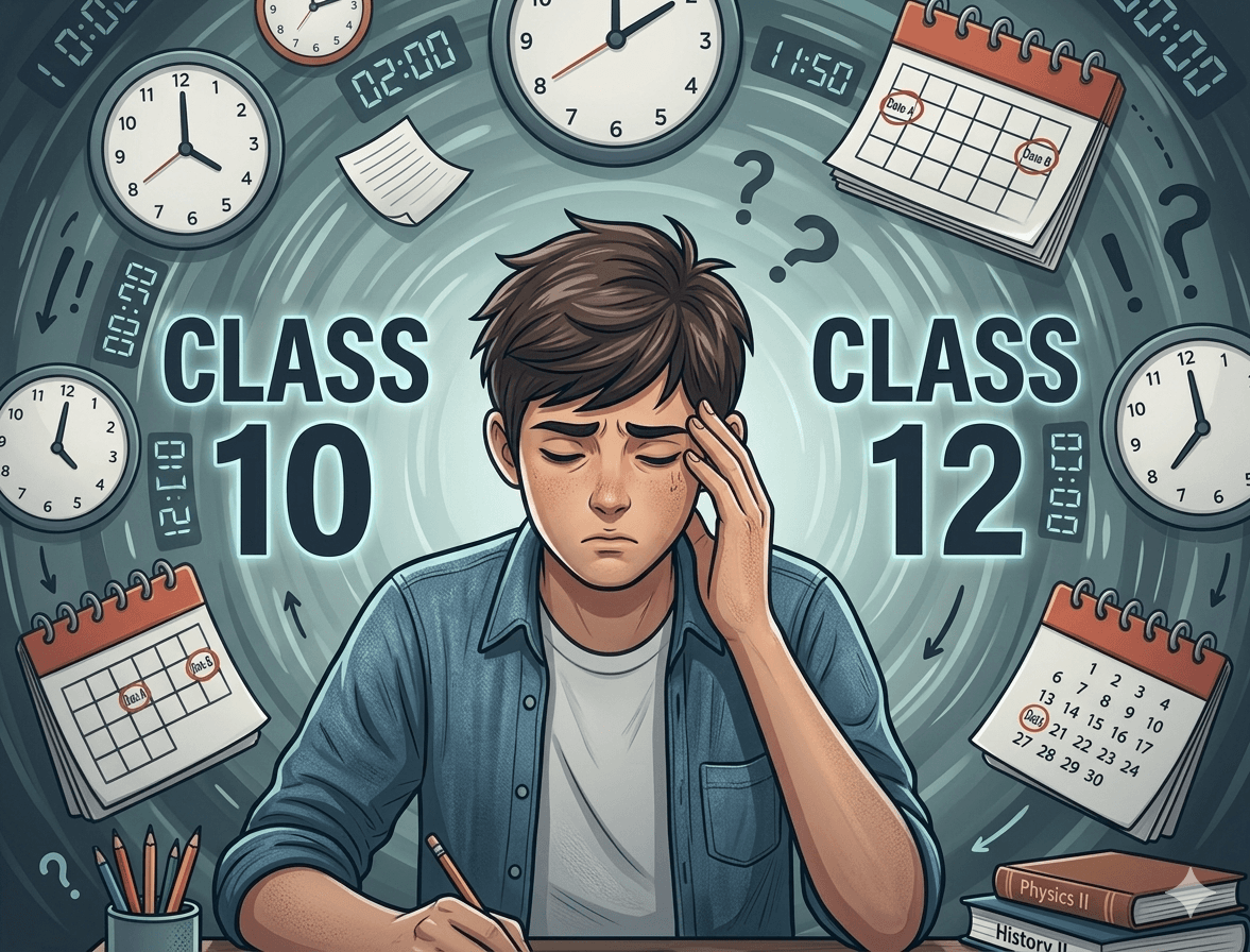Student stressed about board exams